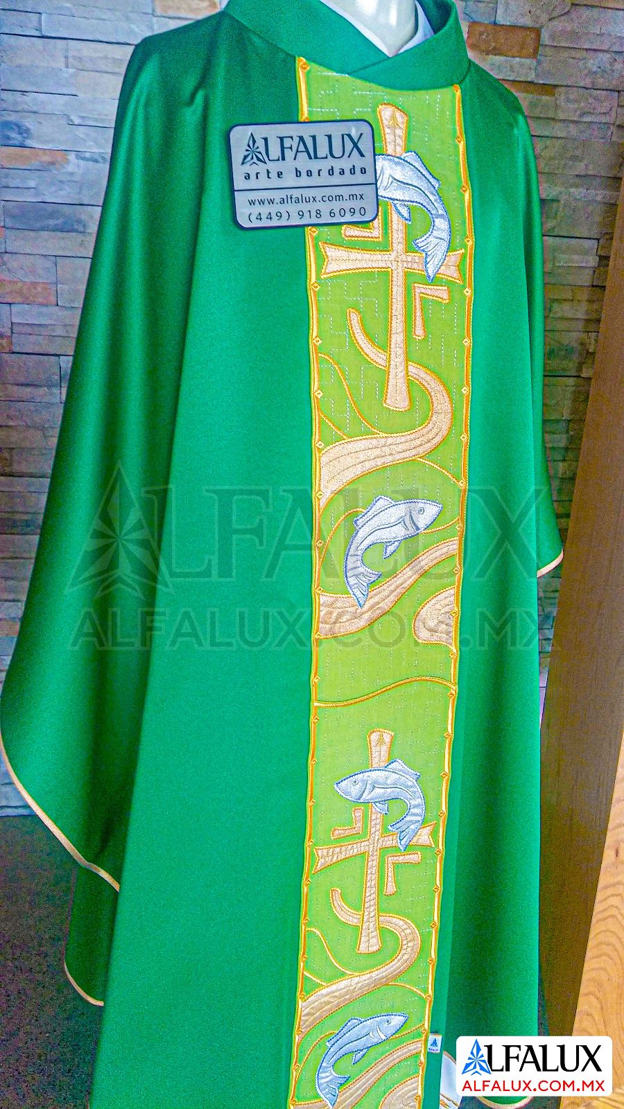 22 PECES Alfalux Casulla Verde Bandera Central 349